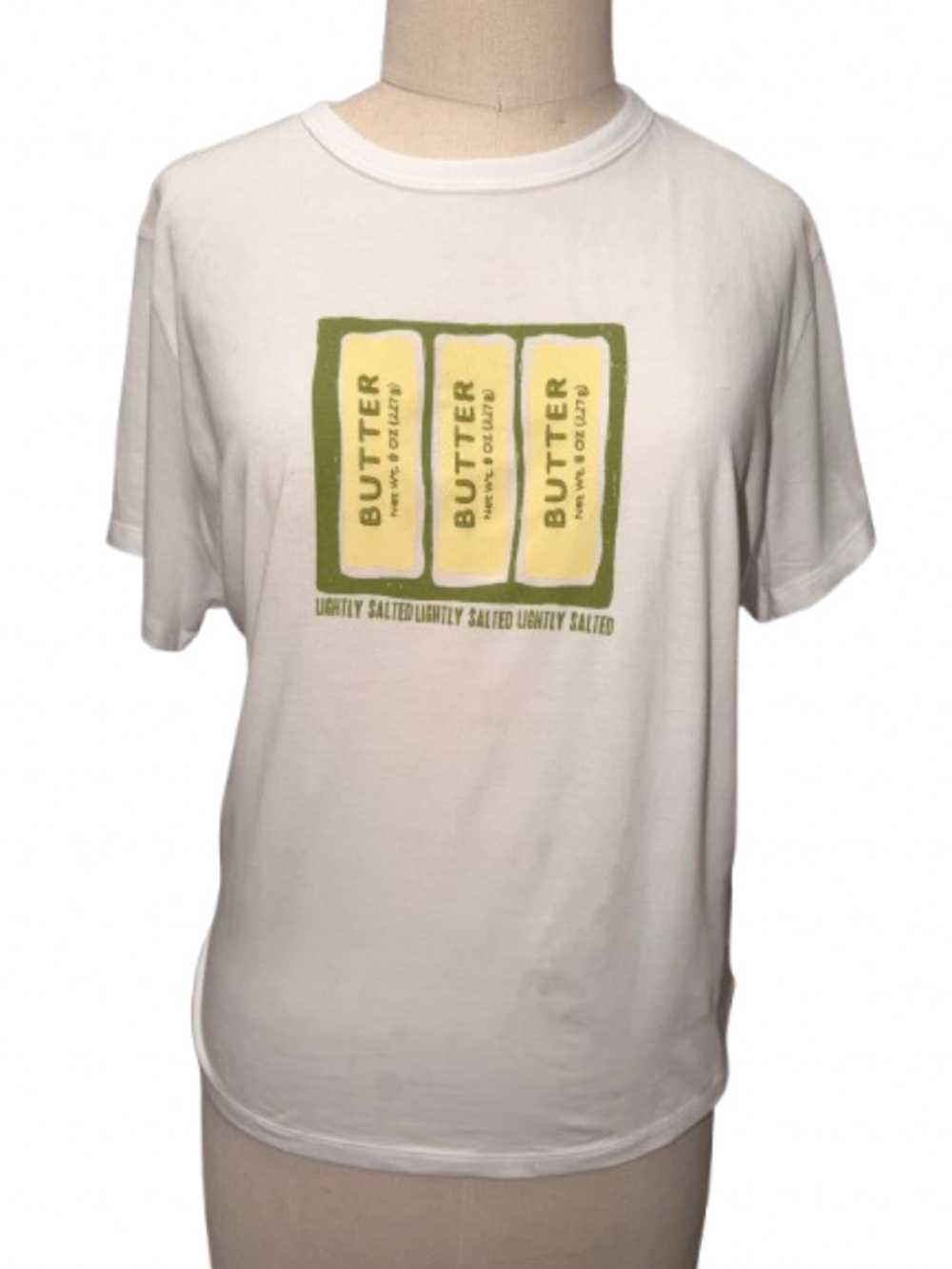 NWT Women's Abercrombie and Fitch White 'Butter' Graphic Tee Size: Large